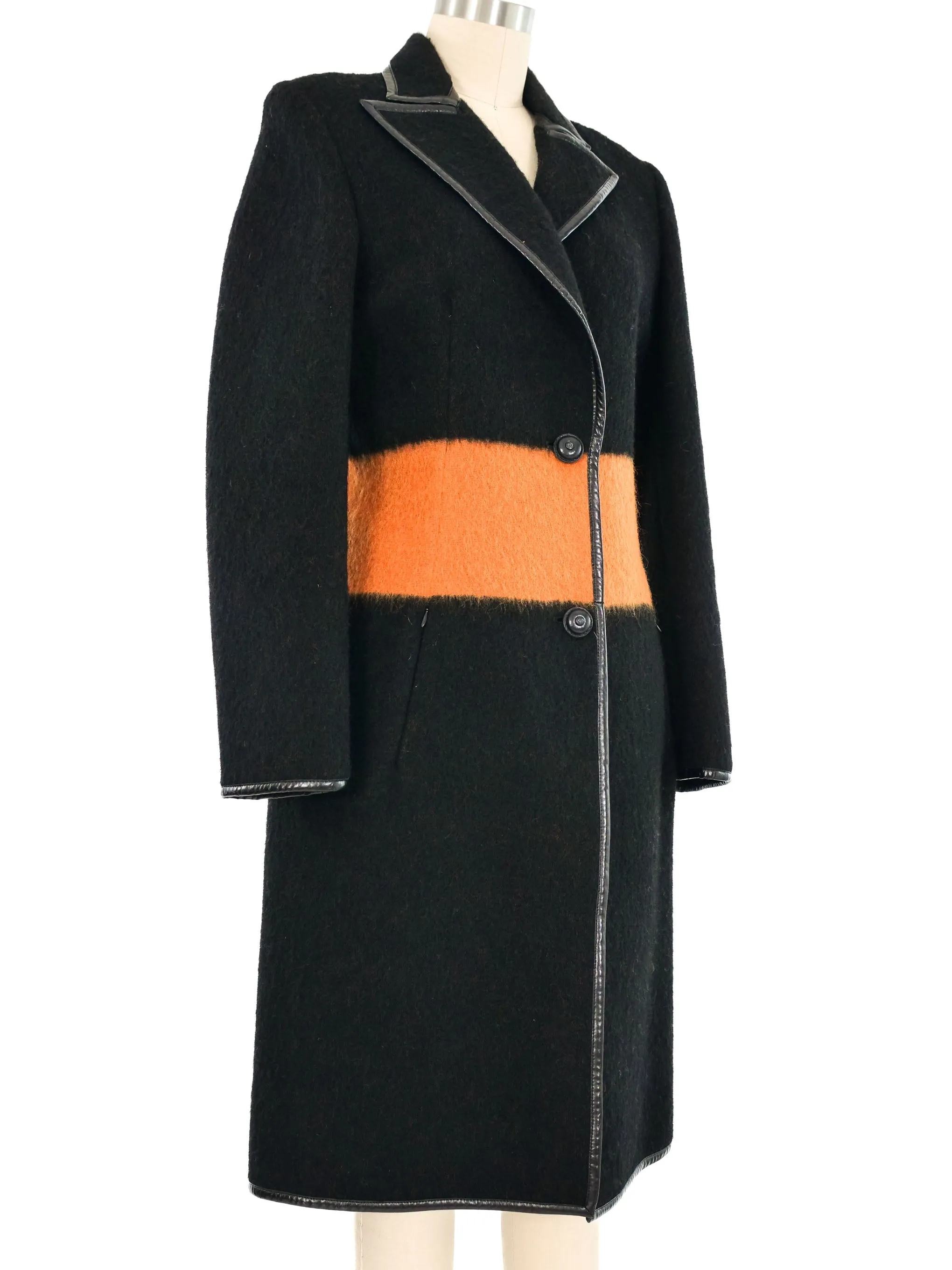 1991 Gianni Versace Color Block Mohair Coat